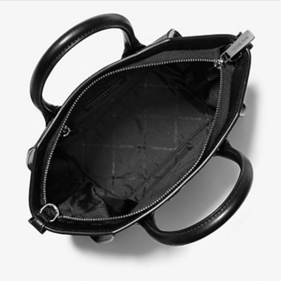 Michael Kors Avril Small Studded Patchwork signature Logo Satchel NWT - Picture 3 of 14